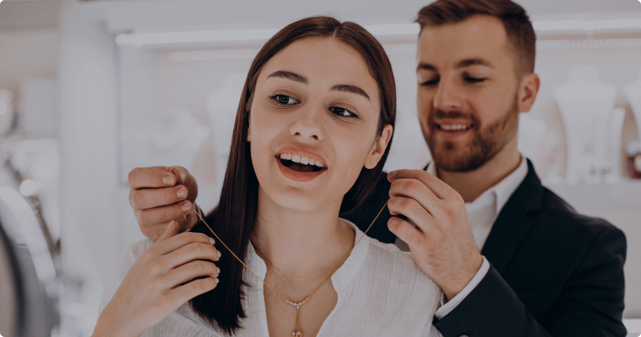 couple putting standard locket